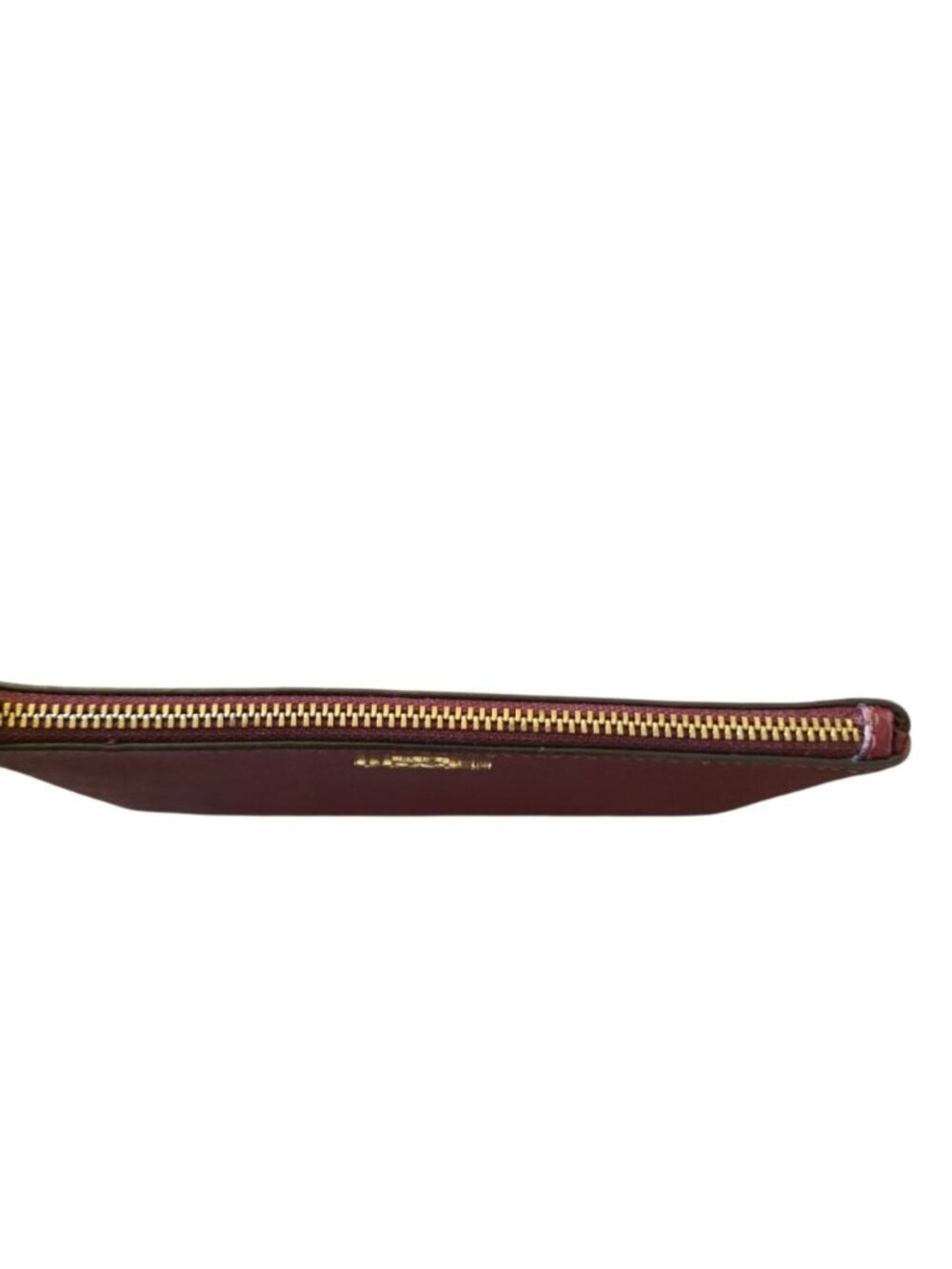 Coach Oxblood Pebbled Leather Wristlet Wallet Clutch Zip Pouch Burgundy Red - Picture 8 of 15